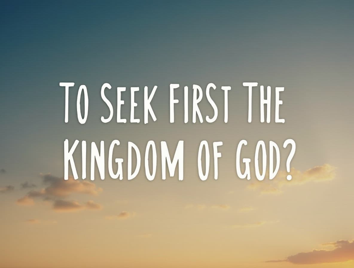 Seek First the Kingdom of God